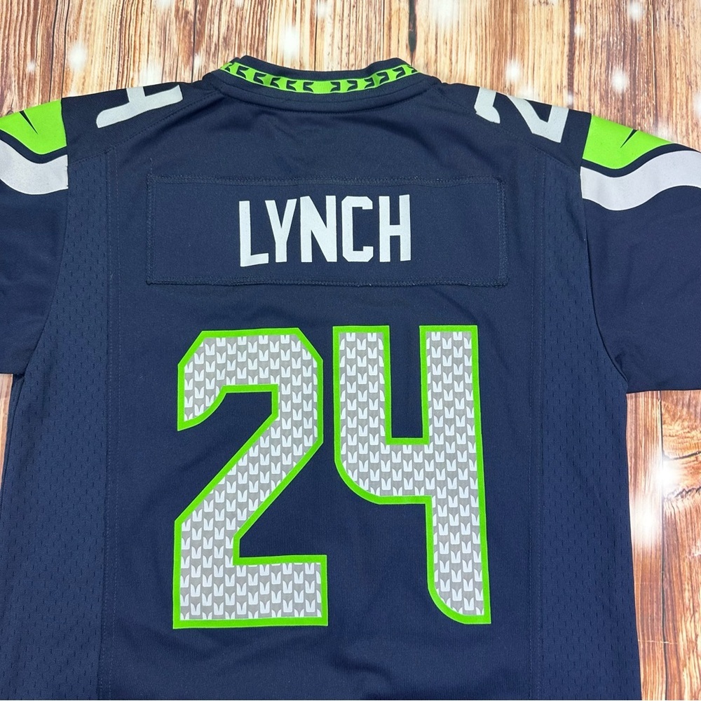 Nike On Field Marshawn Lynch Seattle Seahawks Jersey Size M 10/12 YOUTH - Picture 4 of 13